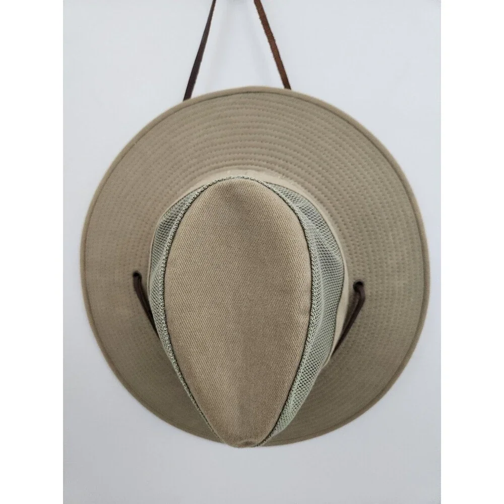 Dorfman Pacific Safari Mesh Cotton Outdoor Fishing Hat Green Taupe Men Small